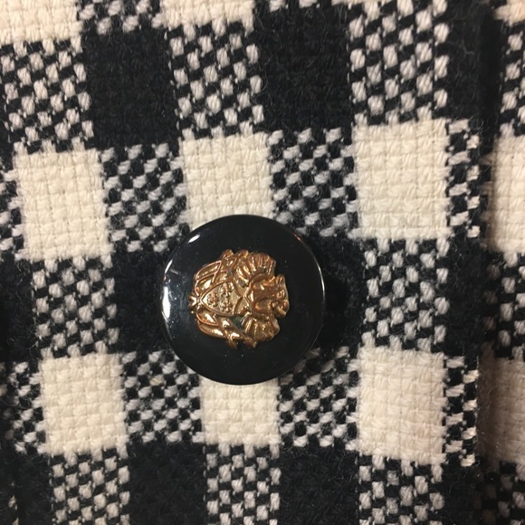 Vintage Union Made Liz Claiborne Wool Black & White Plaid Blazer Jacket Size 10 - Picture 5 of 16